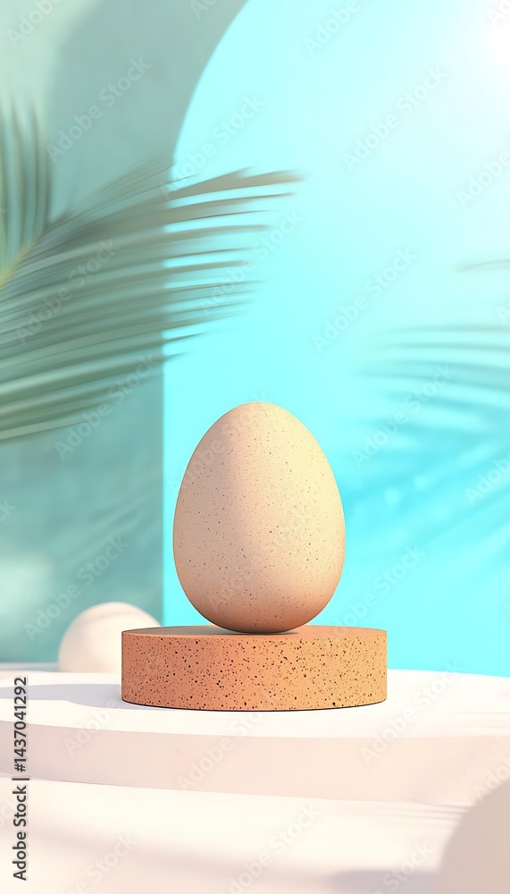 Fototapeta premium Egg on Display, Pastel Scene