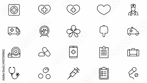 big set of digital healthcare line icons  diagnosi (1).eps