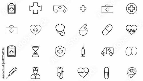 big set of digital healthcare line icons  diagnosi (3).eps