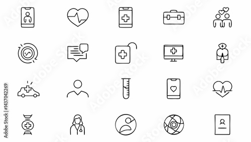 big set of digital healthcare line icons  diagnosi (2).eps