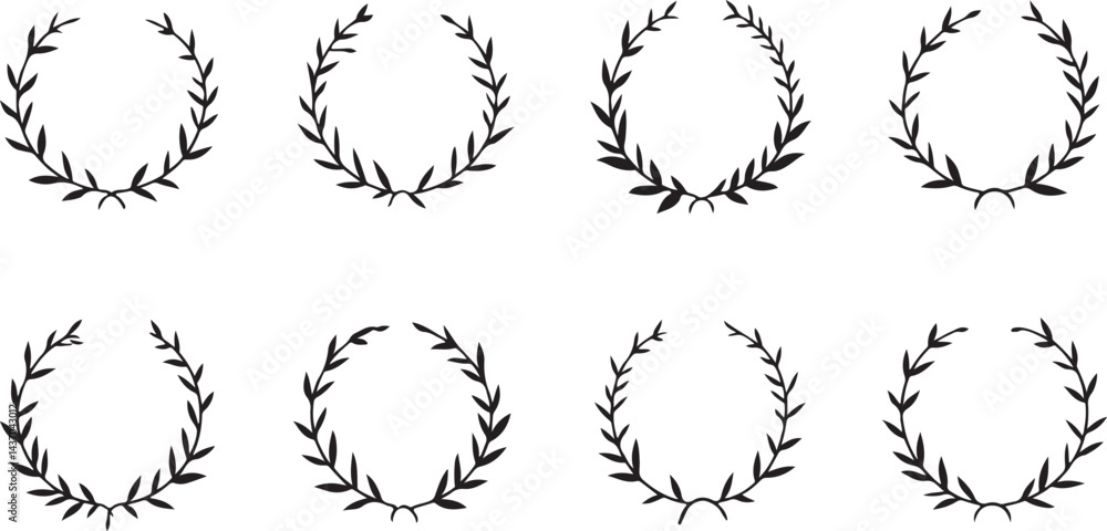 set of laurel wreaths set of laurel wreaths
