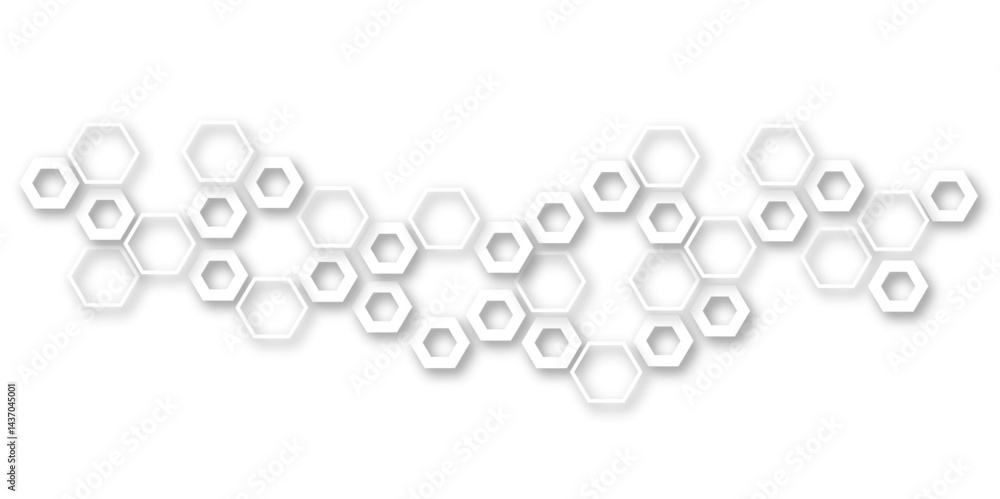 Abstract white and grey hexagon technology geometric pattern concept white background. Use for template, wallpaper, website vector illustration.
Abstract white and grey hexagon technology geometric pattern concept white background. Use for template, wallpaper, website vector illustration.