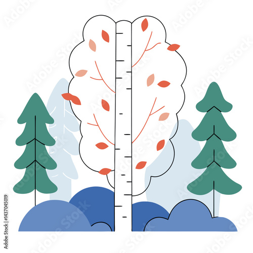 Popular Forest Trees and Nature Icons  birch, spruce, cedar, elm tree, beech tree, poplar, chestnut, sweetgum, aspen tree, sycamore