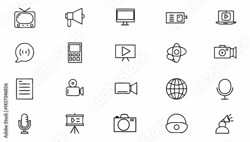 big set of mass media related line icons  news  pr (1).eps