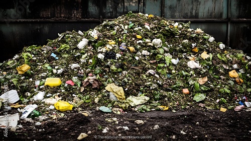Vibrant Pile of Organic Waste for Energy Production and Recycling