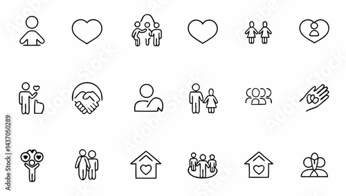 big set of personal values related line icons.eps