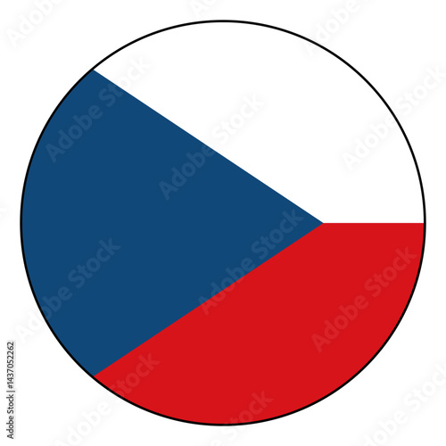 Free Download Flag of Czech. Black edge. Czech circle flag logo icon computer vector illustration design. - GFXLoad