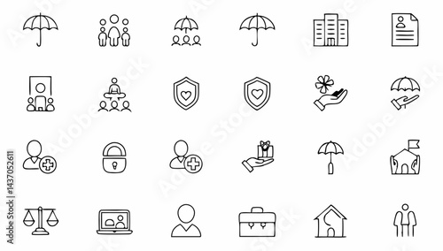 big set of social policy related line icons  servi (1).eps