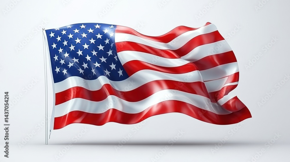 Obraz premium American flag waving in the wind