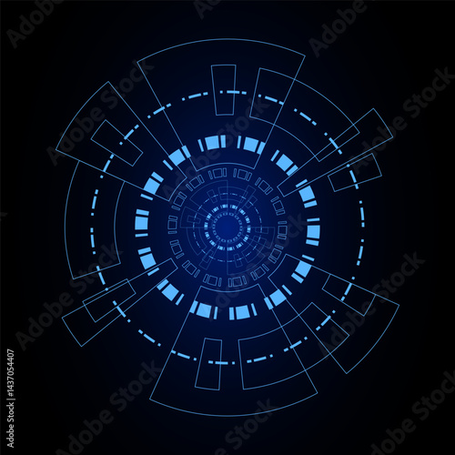 Sci fi futuristic user interface, HUD, Technology abstract background , Vector illustration.	
