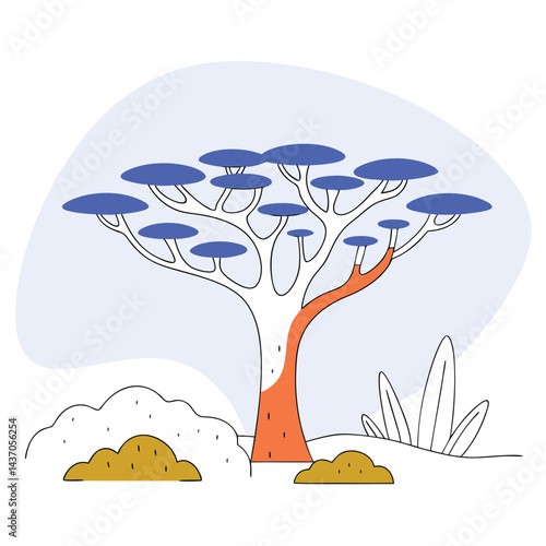 Famous Healing and Fruit Trees  Logos, Icons, and Illustrations 