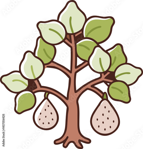 Famous Healing and Fruit Trees  Logos, Icons, and Illustrations 