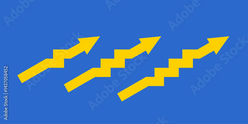 zigzag arrow icon. zig-zag arrows up sign. symbol graph illustration for growth succes finance on business or market 