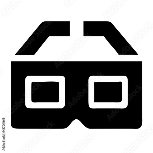 Simplified Stereoscope Viewer Icon - Minimalist 3D Viewer Design