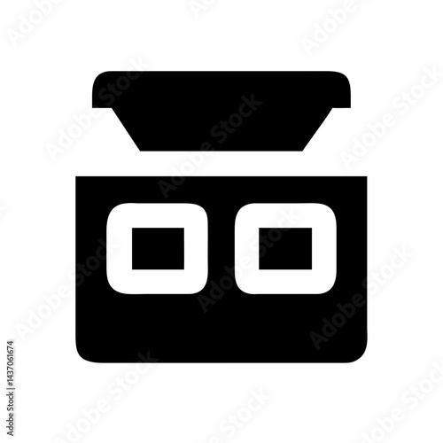 Simplified Stereoscope Viewer Icon - Minimalist 3D Viewer Design