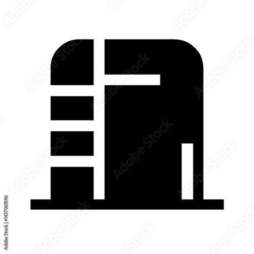 Industrial Storage Tank with Ladder - Storage Container in Minimalist Style