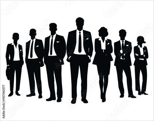Formal Business People Silhouette Illustration
