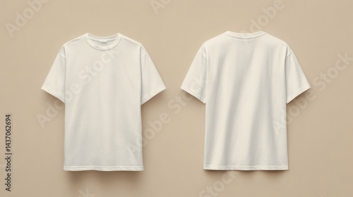 Blank cream-colored t-shirt mockup
