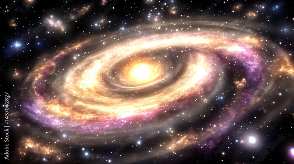 Colorful Whirlpool of Gas and Dust Spiraling in Cosmic Space Colorful Whirlpool of Gas and Dust Spiraling in Cosmic Space