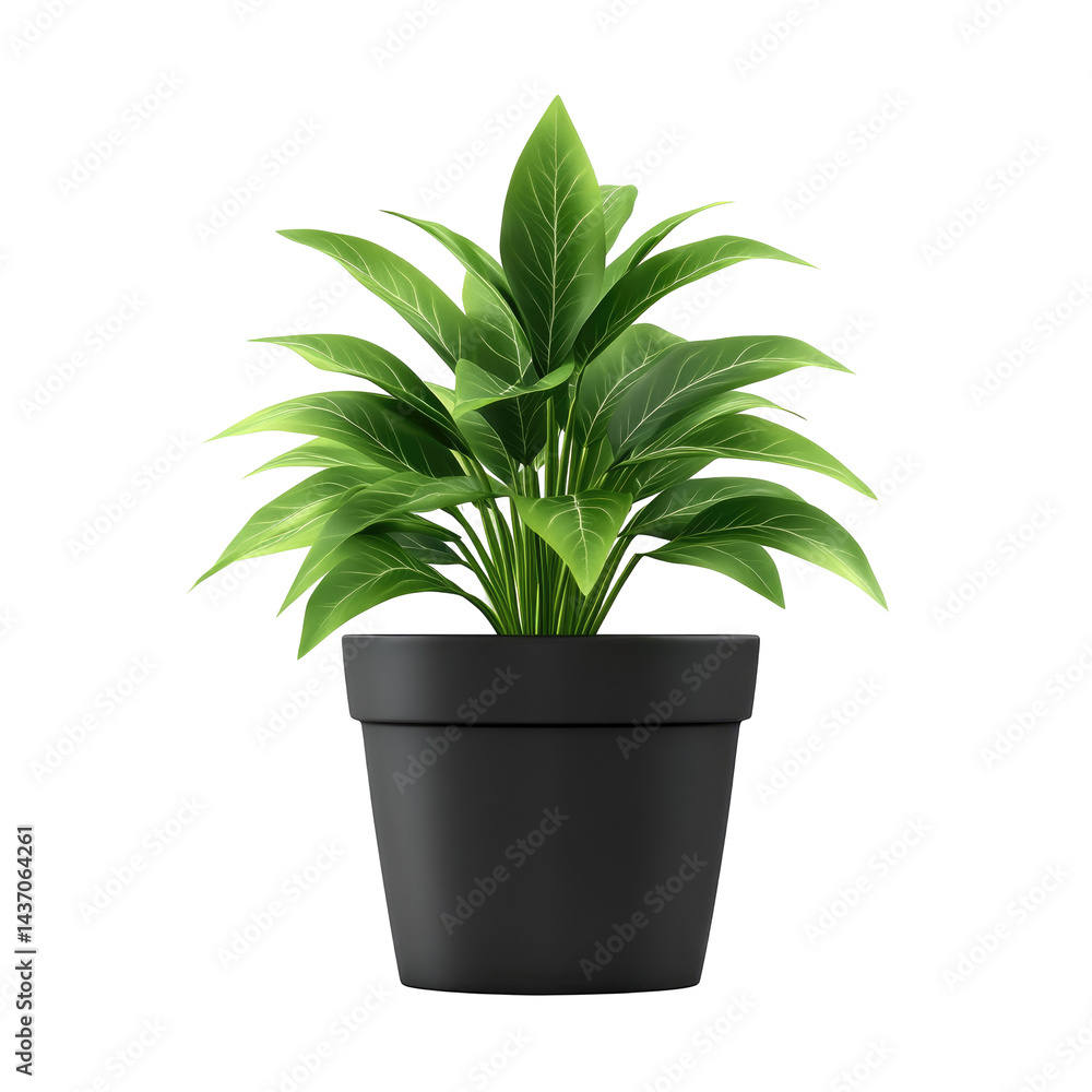 Lush houseplant in a dark gray pot Lush houseplant in a dark gray pot