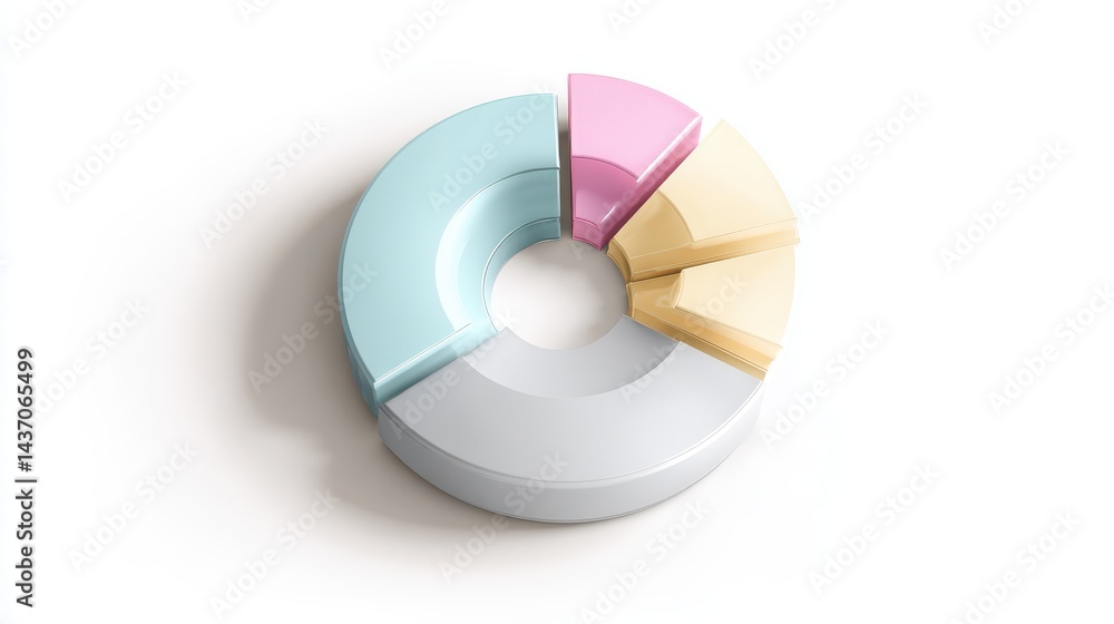 Obraz premium A colorful pie chart is shown on a white background