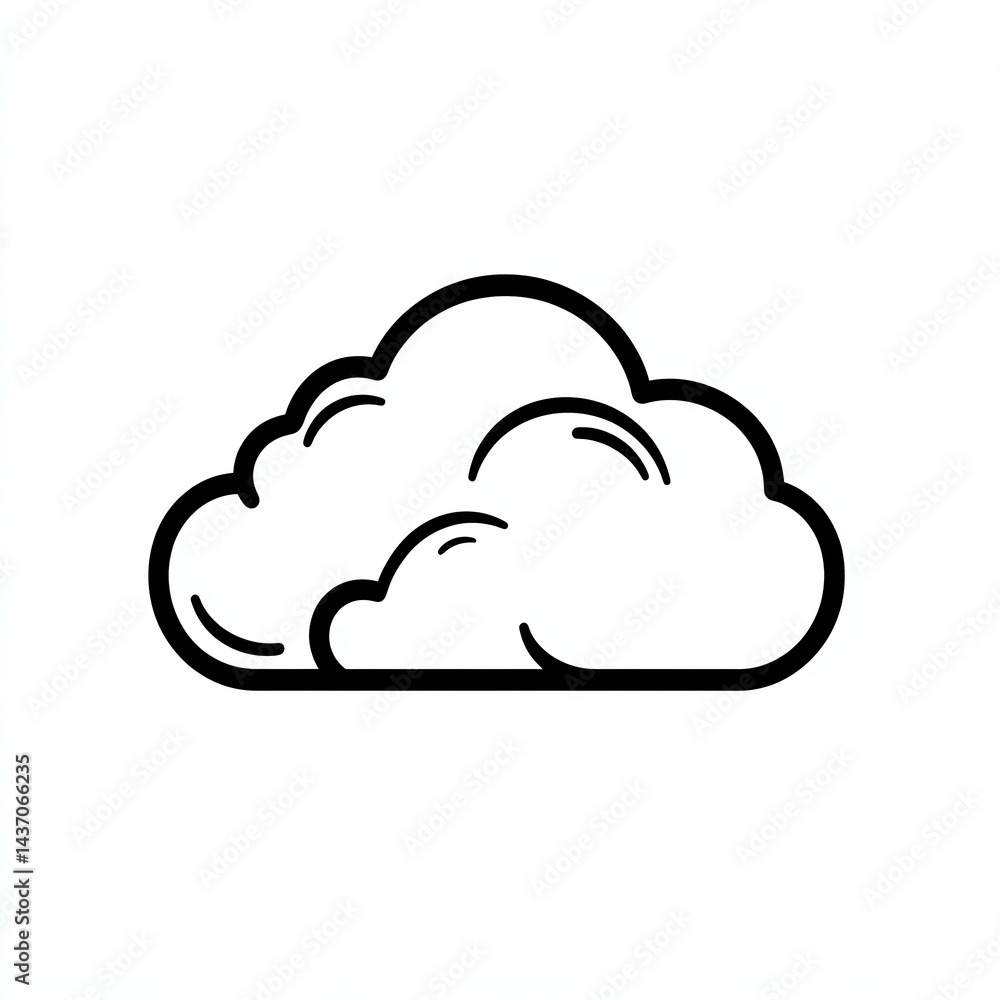 Simple outline of a cloud in black style. Simple outline of a cloud in black style.