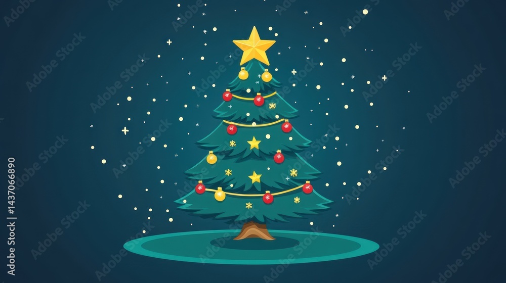 Fototapeta premium Christmas tree illustration