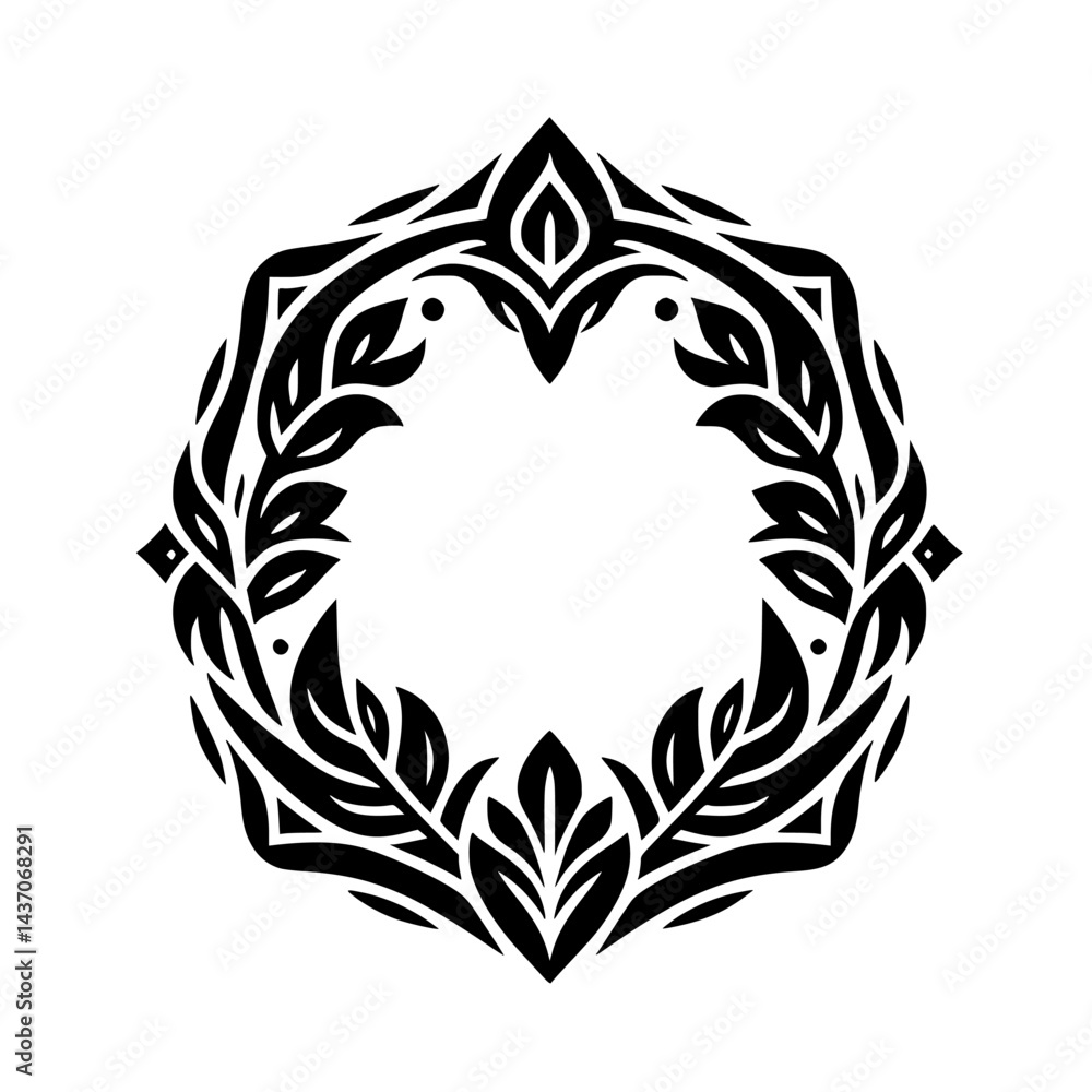 Elegant Black and White Floral Frame Design Elegant Black and White Floral Frame Design