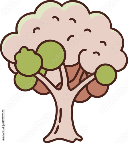 Ancient Sacred Trees and Famous Trees Icons for Stock Photos
