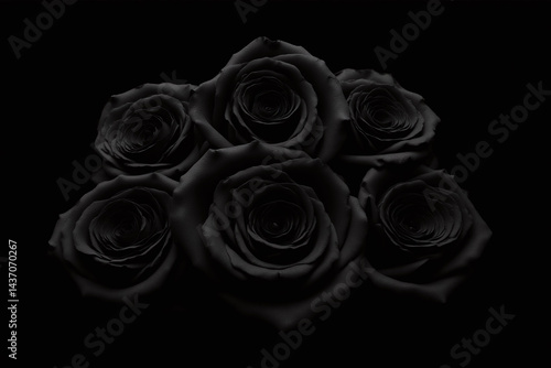 Wallpaper Mural bunch of black roses on a black background Torontodigital.ca