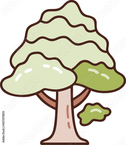 Ancient Sacred Trees and Famous Trees Icons for Stock Photos
