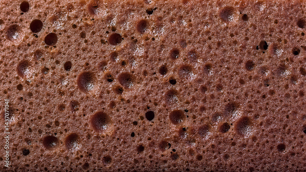 Porous Brown Foam Texture Close-Up Porous Brown Foam Texture Close-Up