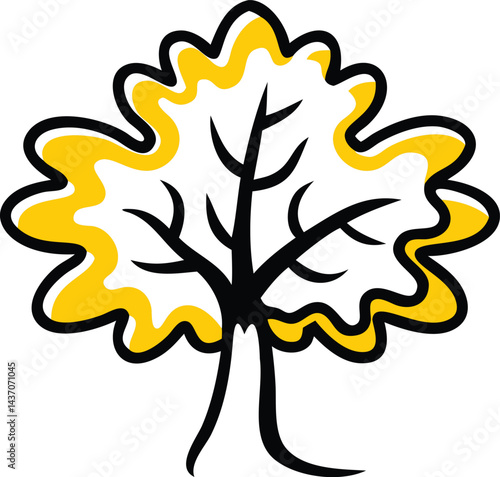 Ancient Sacred Trees and Famous Trees Icons for Stock Photos