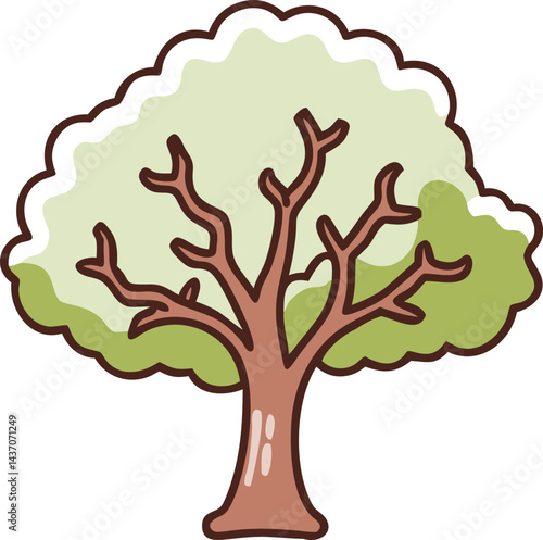 Ancient Sacred Trees and Famous Trees Icons for Stock Photos