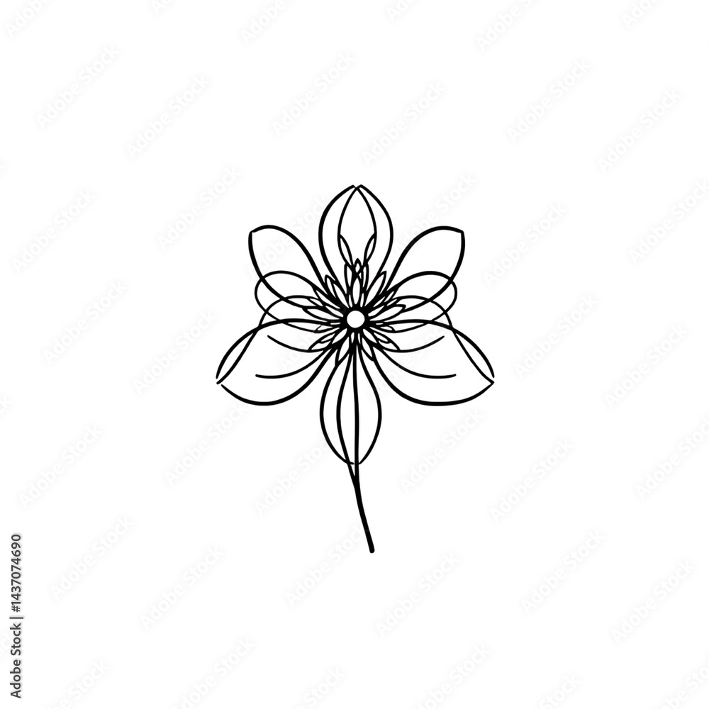 Monoline flower logo in minimalist black lines on white background, transparent PNG. Ideal for florist, skincare, and natural product branding Monoline flower logo in minimalist black lines on white background, transparent PNG. Ideal for florist, skincare, and natural product branding