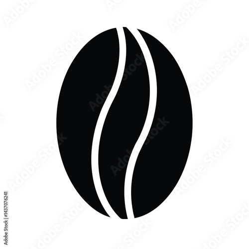 Coffee Bean Stencil Icon Vector Illustration
