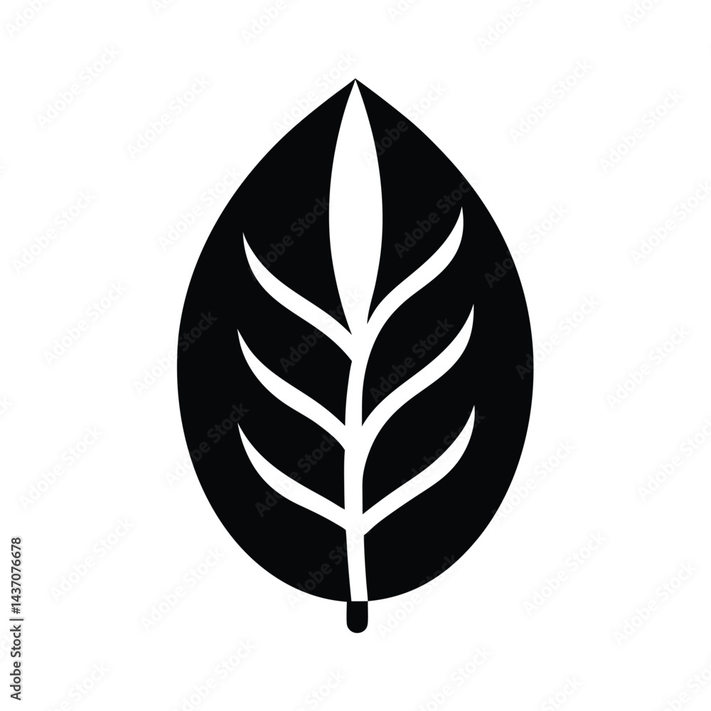 Coffee Leaf Stencil Icon Vector Illustration Coffee Leaf Stencil Icon Vector Illustration