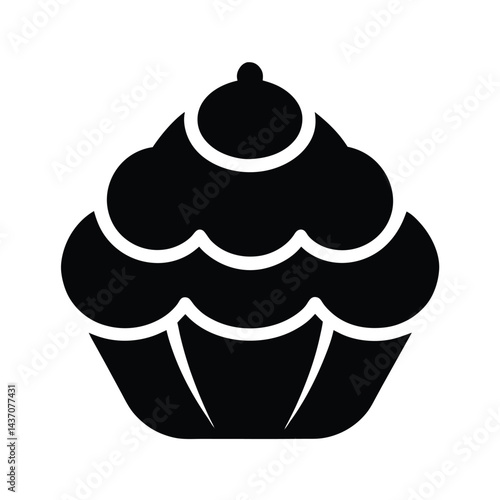 Cream Puff Stencil Icon Vector Illustration