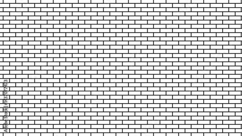 White and black brick wall background Abstract black and white rectangle stone paving building floor.