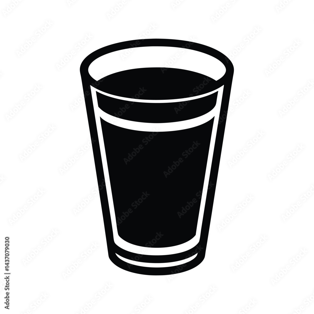 Espresso Shot Glass Stencil Icon Vector Illustration Espresso Shot Glass Stencil Icon Vector Illustration