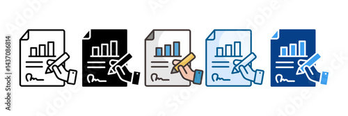 Contract Icon Set Multiple Style Collection