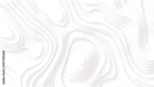 Abstract white paper cut background with lines. White wave paper curved reliefs abstract background. Realistic papercut decoration textured with wavy layers.
