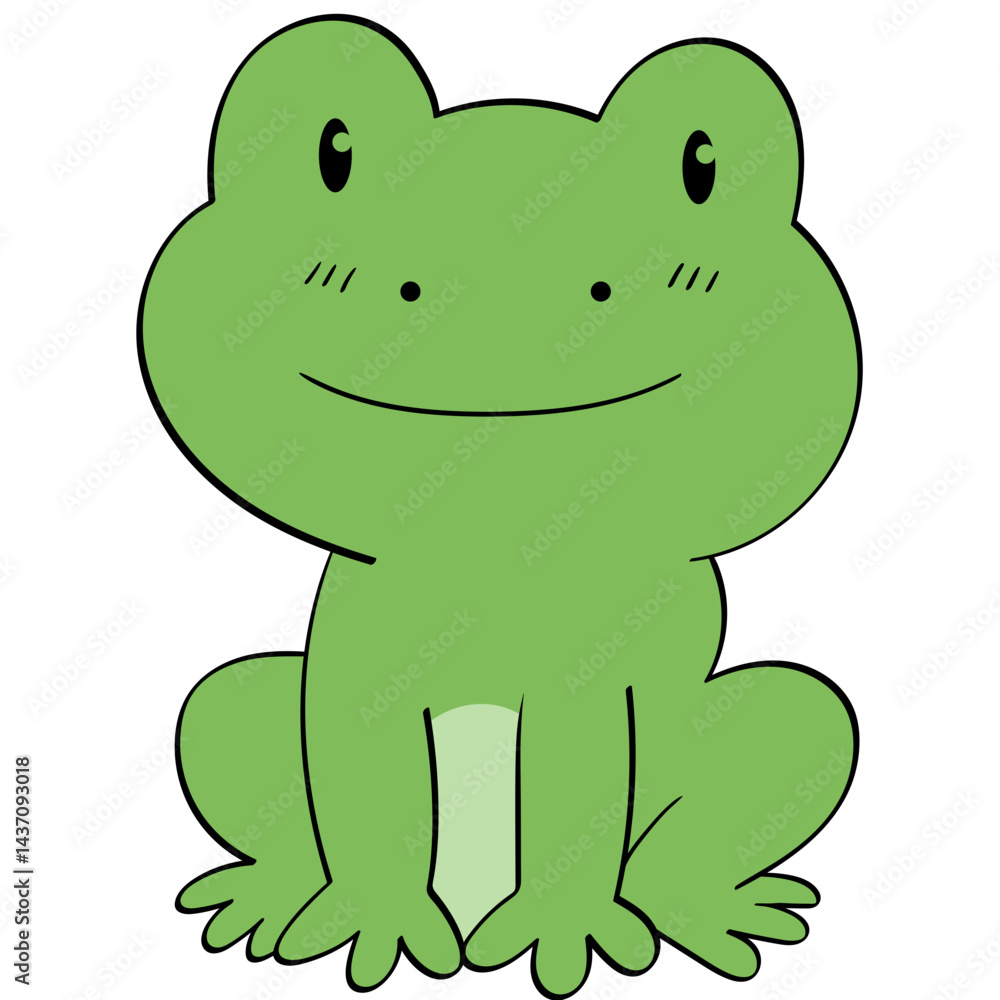 frog sitting smiling doodle illustration frog sitting smiling doodle illustration