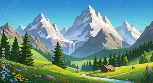 mountain landscape in the mountains