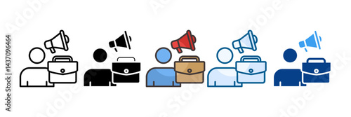 Salesman Icon Set Multiple Style Collection