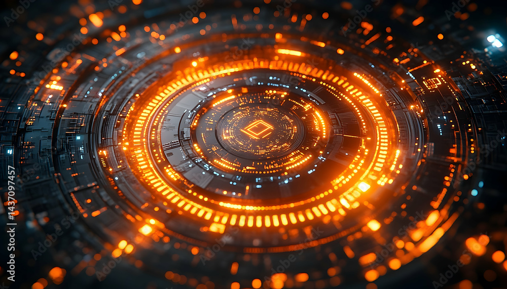 Glowing orange futuristic design background Glowing orange futuristic design background
