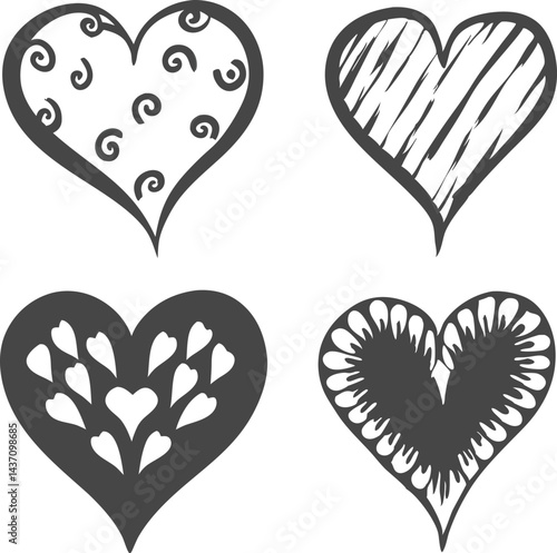 Decorative Heart Sketches