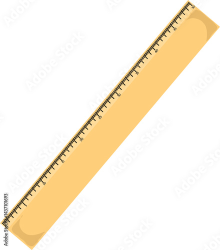 Illustration of a 50 centi wooden ruler isolated
