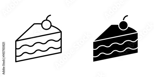 Cake-slice flat simple vector icons illustration set.