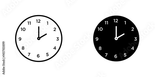 Clock face flat simple vector icons illustration set.
